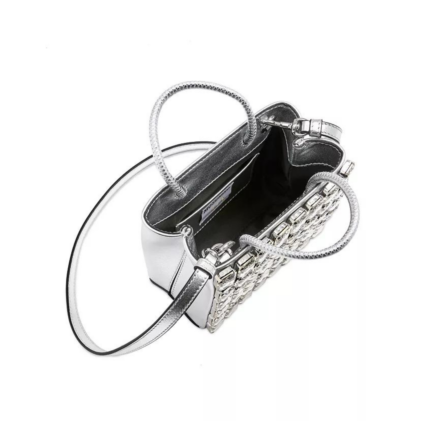 Moschino - Embellished Leather Crossbody Tote